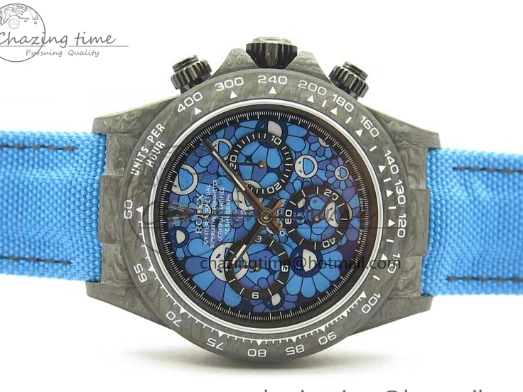 AAA Replica Watches on OMF DIW A Blue Dial Nylon 2844 Light Daytona Strap Blue Efficient Best Edition Light Carbon 0101
